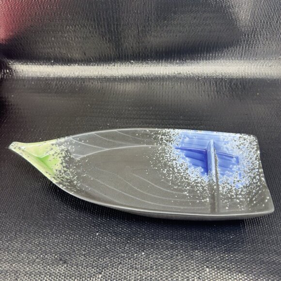 Kotobuki Stoneware Chip And Dip Canoe Trinket Tray Dish Ship Boat Dish Marked - Picture 7 of 13